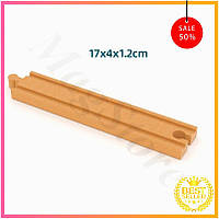 Пряма рельса 17 см дерев'яної залізної дороги Brio елемент для залізничної колії рейка для дітей