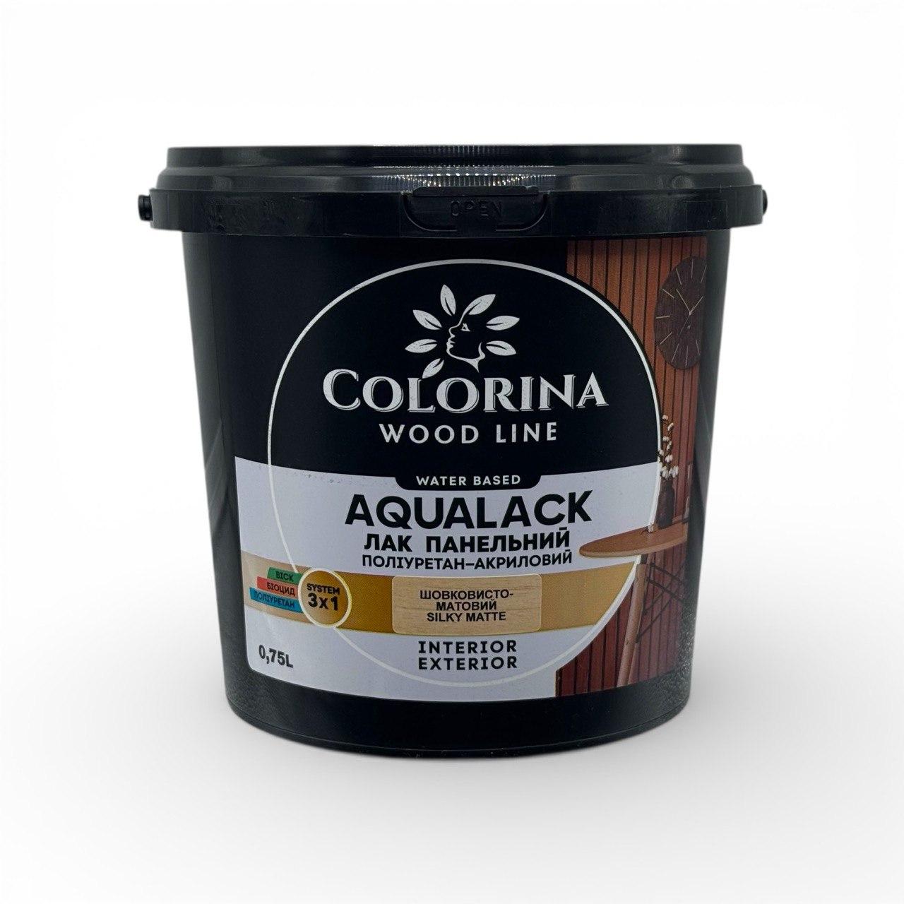 Лак панельний Colorina AQUALACK (0,75 л) (шовковисто-матовий)