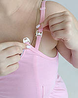 Комплект халат і сорочка з кліпсами для годування (рожевий), фото 9