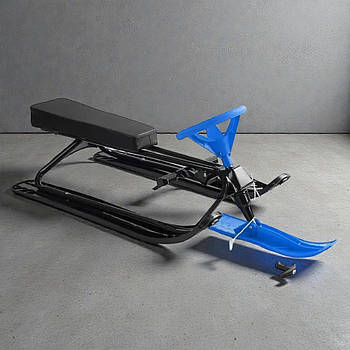 Снігокат дитячий Skyper S-81625 зі сталевою рамою, кермом і м’яким сидінням Синій 2