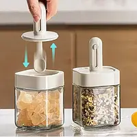 Баночки для приправ 3 шт Спеційна банка скло жовтий 7,1x7,1x14,8 см