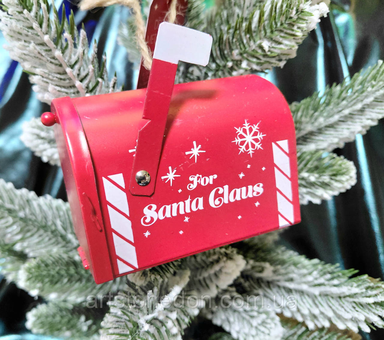 Ялинкова іграшка «Поштова скринька Санти», металева, 10,8×6,3×5,5 см, фото 1