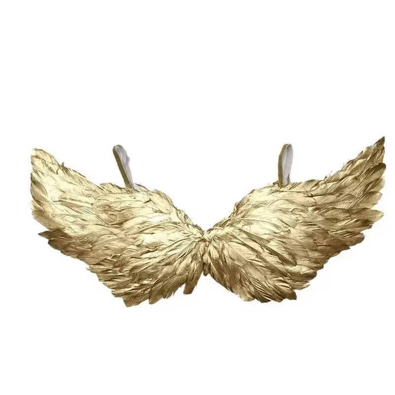 Крила ЗОЛОТІ з пір'я 60*35 маленькі, фото 1