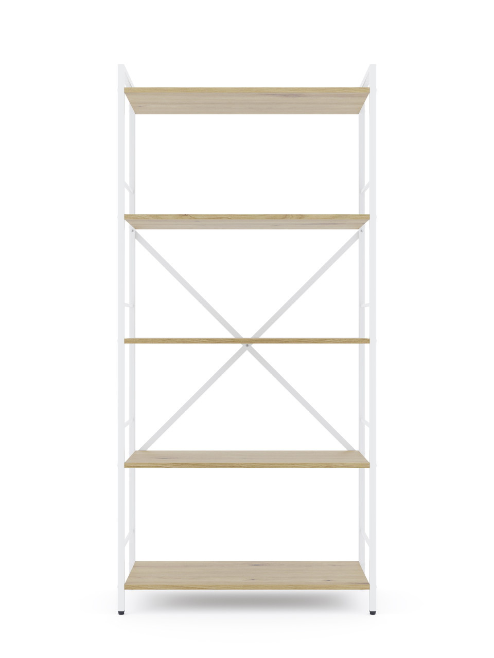 Стелаж Лофт 1700×800×350 Меткас, 35 кг/полицю, 5 полиць, ЛДСП, білий-дуб артизан