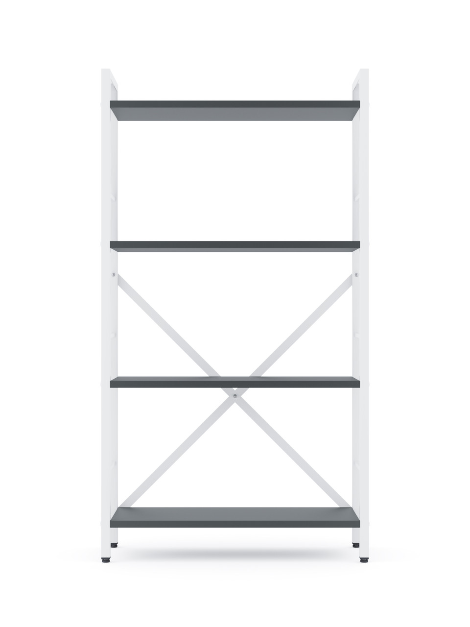 Стелаж Лофт 1100×600×240 Меткас, 35 кг/полицю, 4 полиці, ЛДСП, білий-антрацит
