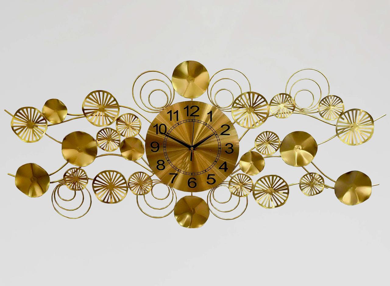 Годинник безшумний (100х45 см) металевий настінний OV-0020, фото 1