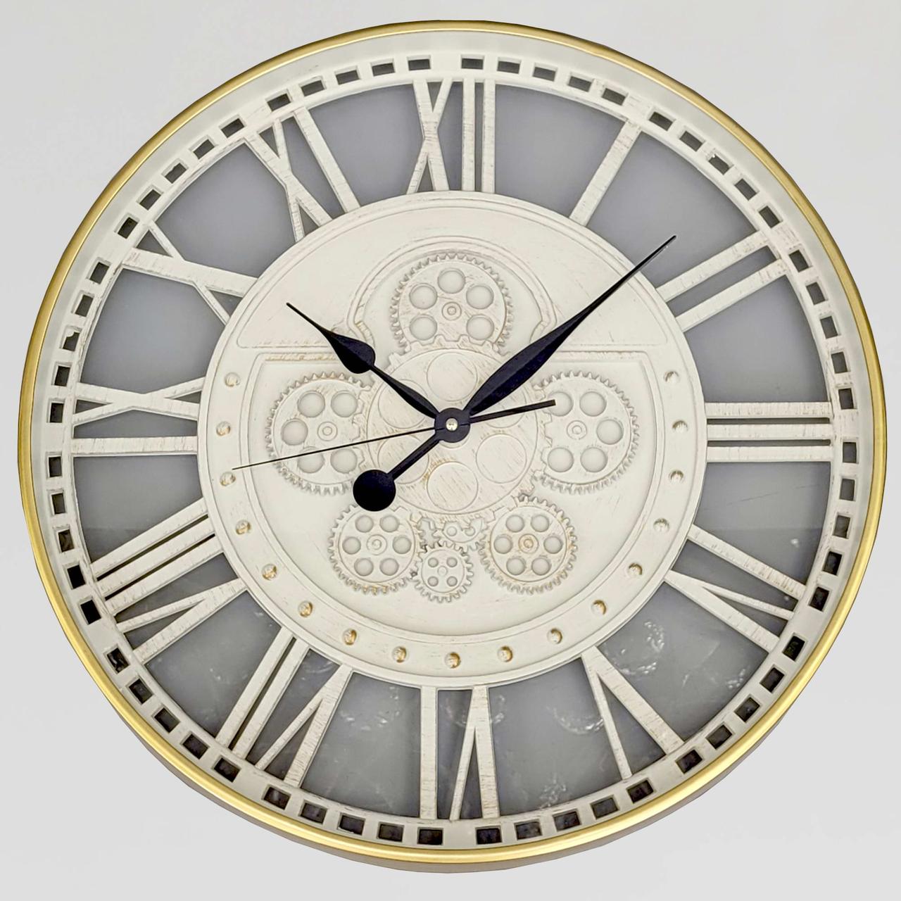 Годинник безшумний (51 см) настінний з відкритим механізмом шестернями колещатками скелетон ретро вінтаж під старину OV-0041, фото 1