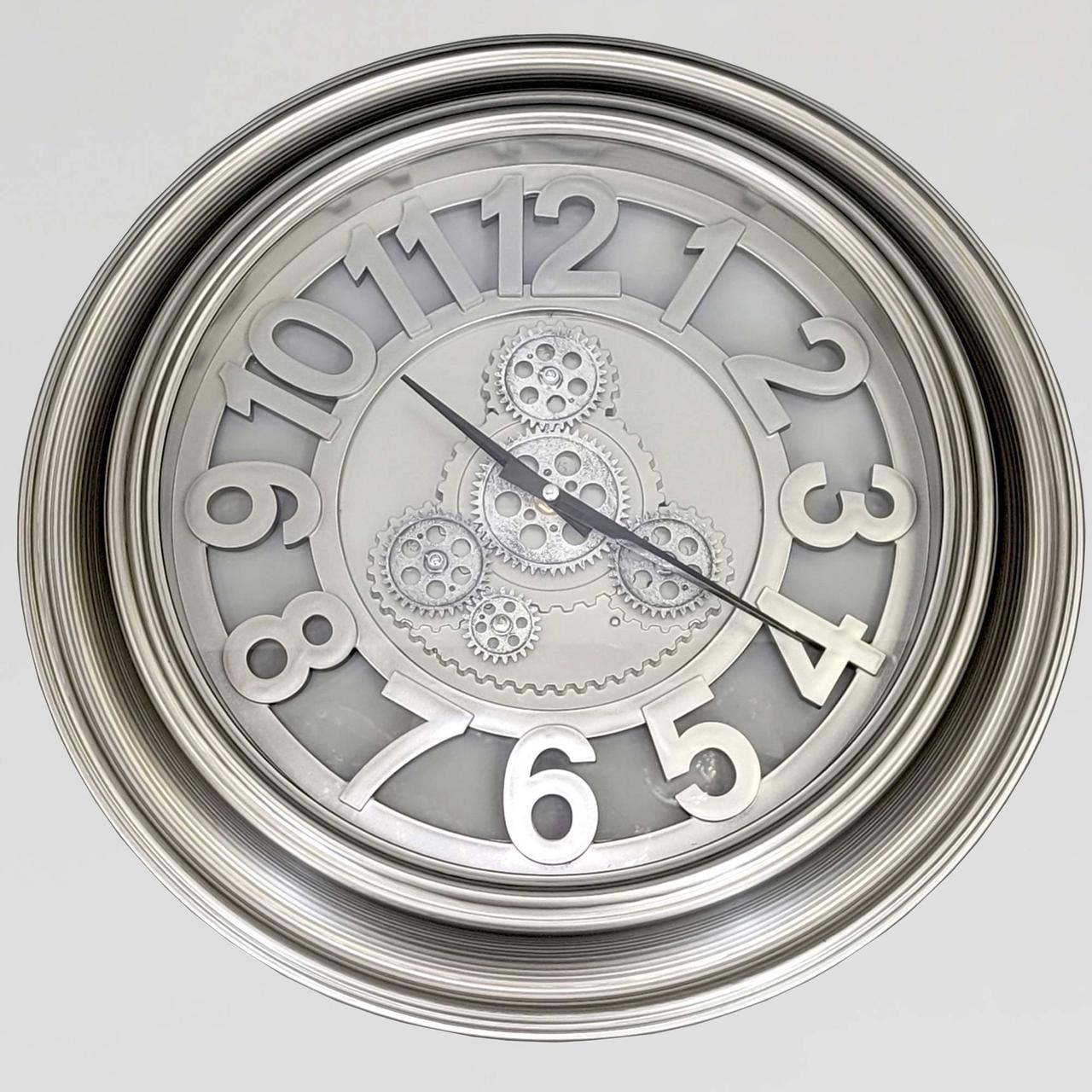 Годинник безшумний (50,7 см) настінний з відкритим механізмом шестернями колещатками скелетон ретро вінтаж під старину OV-0053, фото 1