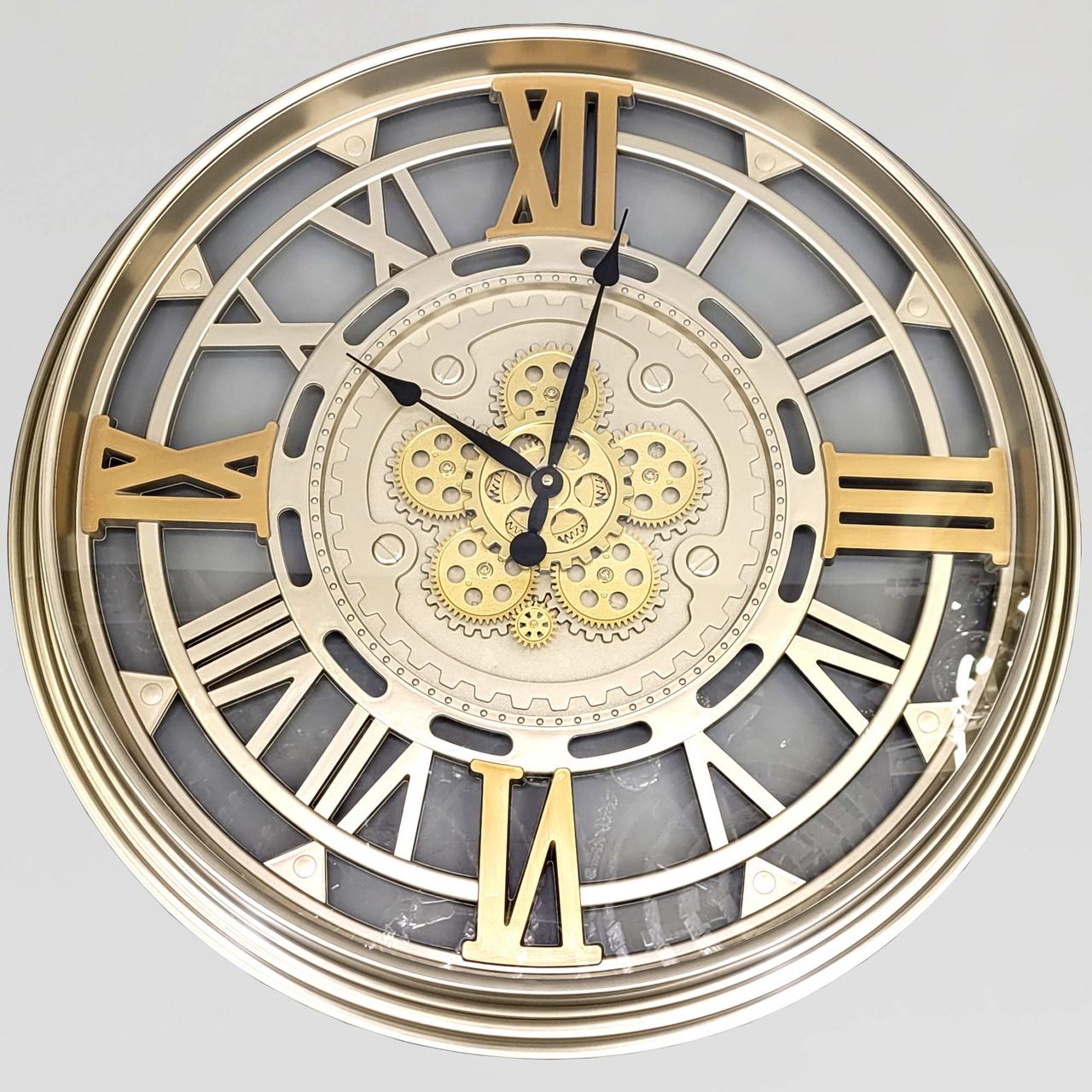 Годинник безшумний (76 см) настінний з відкритим механізмом шестернями колещатками скелетон ретро вінтаж під старину OV-0057, фото 1