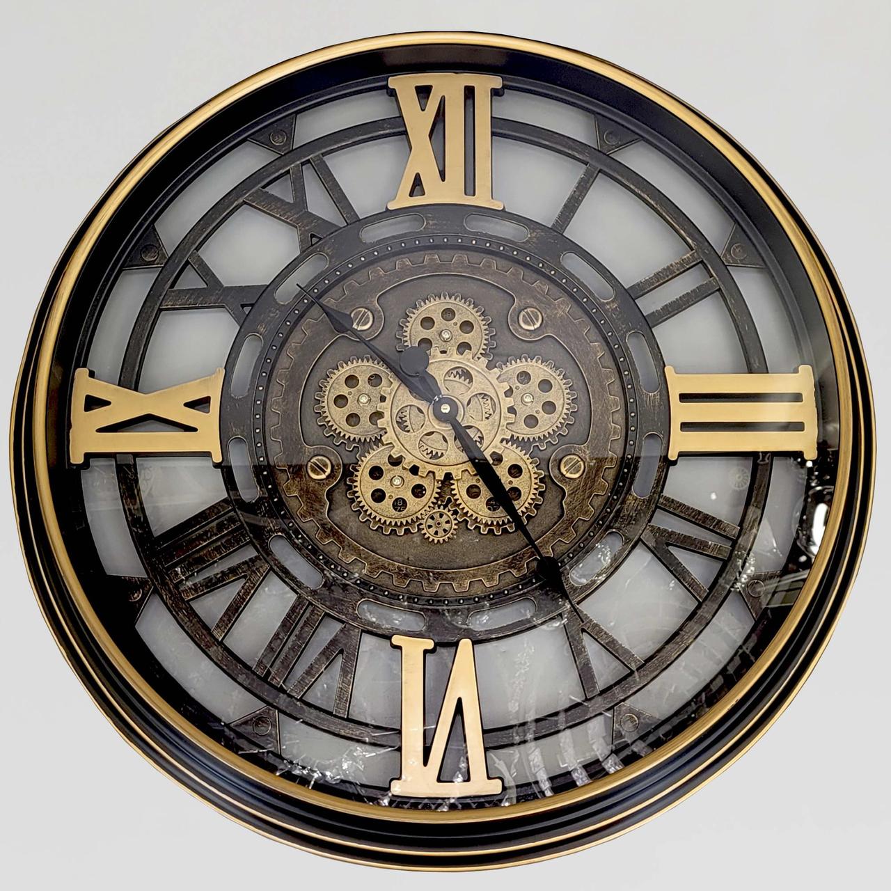 Годинник безшумний (76 см) настінний з відкритим механізмом шестернями колещатками скелетон ретро вінтаж під старину OV-0058, фото 1