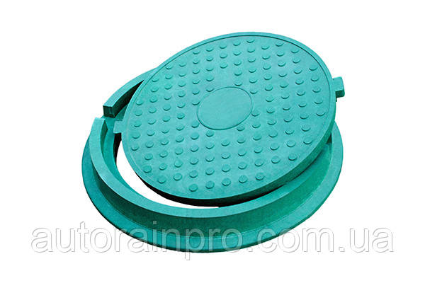 Люк полімерпіщаний D770 DN570 круглий зелений 4.5т, фото 1