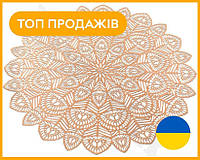 BM Набір 6 килимків Lux mod Margrese Хризантема підтарельники для столу рожеве золото ПВХ 38 см сервір new/v2