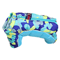 Теплий одяг для собаки Тедді світло-синій камуфляж tdi