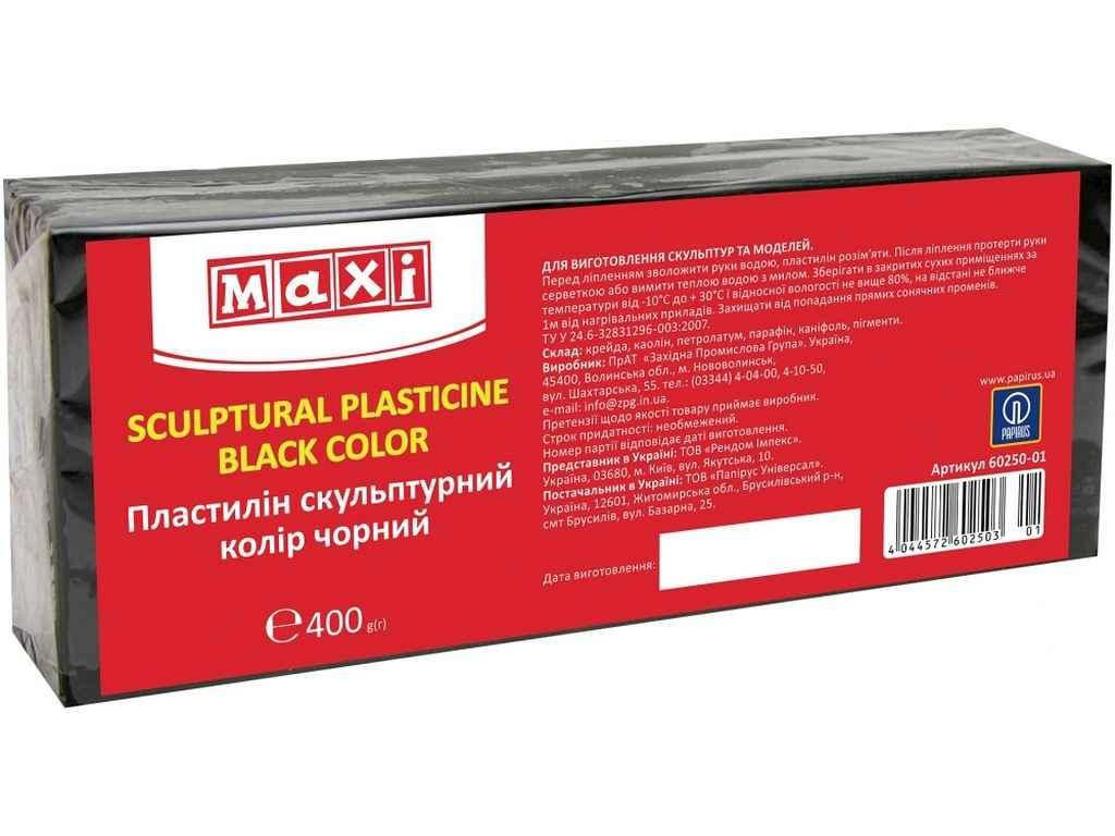 

Пластилін скульптурний, 400 г, чорний MX60250-01 ТМ MAXI, Черный