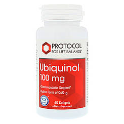 Убіхінол, Ubiquinol, Protocol for Life Balance, 100 мг, 60 гелевих капсул