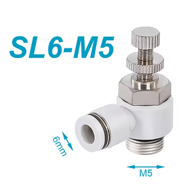 Фітинг цанговий SL6-M5  для трубки 6 мм