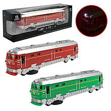 731-28K Іграшковий поїзд із батарейним живленням, світлові та звукові ефекти, коробка 23×3,5×6 см