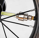 Беговел Велобег Corso Skip Jack 93307 сине-белый, надувные колеса 12", стальная рама с амортизатором, ручной тормоз, подножка, фото 2