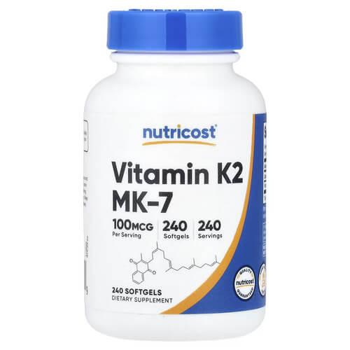 Nutricost Vitamin K2 MK-7 100 mcg 240 рідких капсул, фото 1