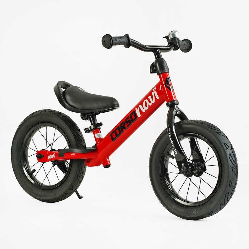 Дитячий беговел велобіг Corso Navi NV-12306 сталева рама колесо 12" надувні колеса підніжка підставка для ніг дзвіночок, фото 1
