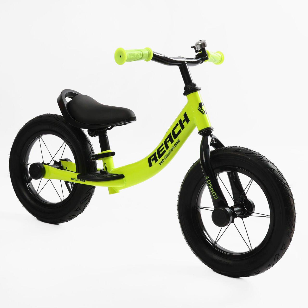 Беговел велобіг дитячий 12’’ CORSO Reach RC-6047-43 сталева рама надувні колеса підніжка, фото 1