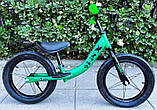 Беговел велобіг дитячий CORSO Spin-X PX-415-63 сталева рама, колесо 14", надувні колеса, підніжка, підставка для ніг, дзвіночок, фото 2