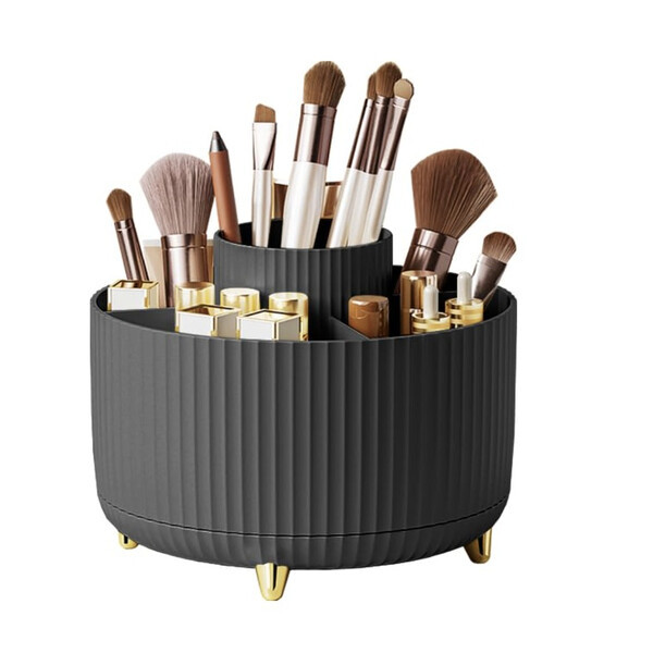 Органайзер підставка для косметики пензлів канцелярії обертовий Чорний (60935), фото 1