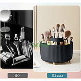 Органайзер підставка для косметики пензлів канцелярії обертовий Чорний (60935), фото 6