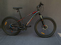Гірський підлітковий велосипед Viper Nevada  24" FR/D рама 12,5 чорно-червоний