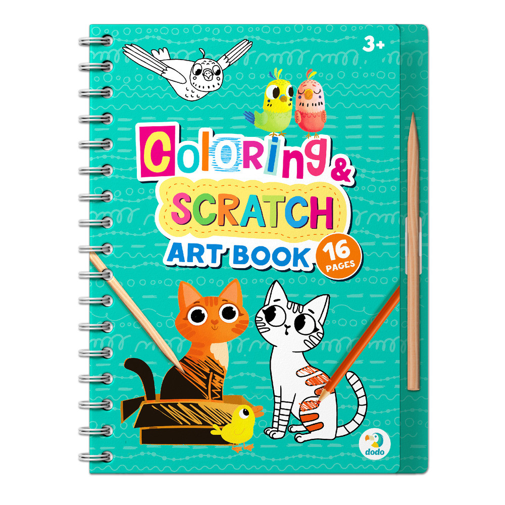 DoDo Набір для творчості 2 в 1. Розмальовки та гравюри «Домашні тварини», 300490, фото 1