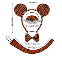 Ободок до костюма Тигр, обруч вушки тигр, тигреня