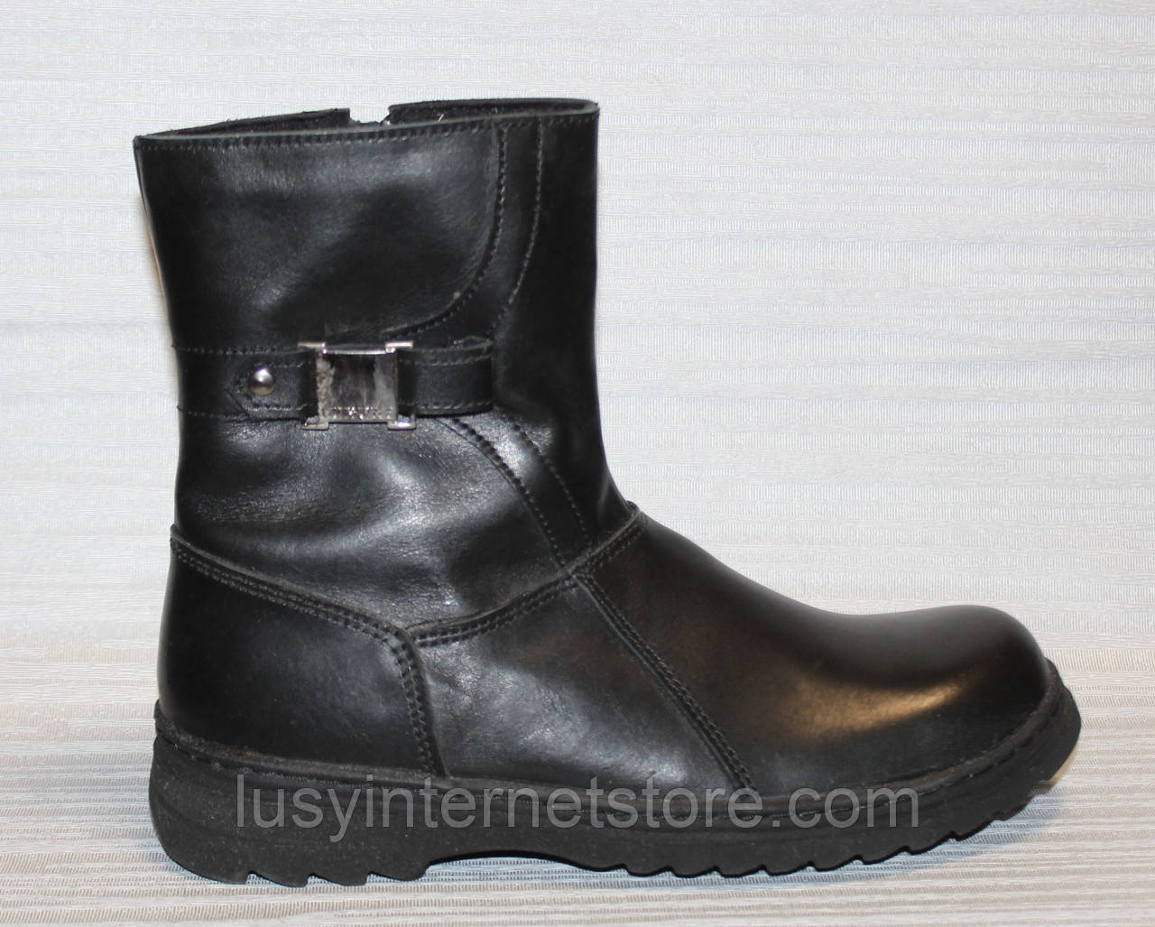 Чоботи зимові для підлітка чорні від виробника модель АМП-УНР, фото 1