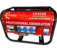 Бензиновий генератор Erdmann ER 9500 для дому, потужність 3,8 кВт, ручний стартер, електростанція