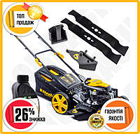 DC Газонокосарка бензинова RIWALL Practic solution kit 51 см 65 л для дачі з мульчуванням та бічним ви |DBRC27