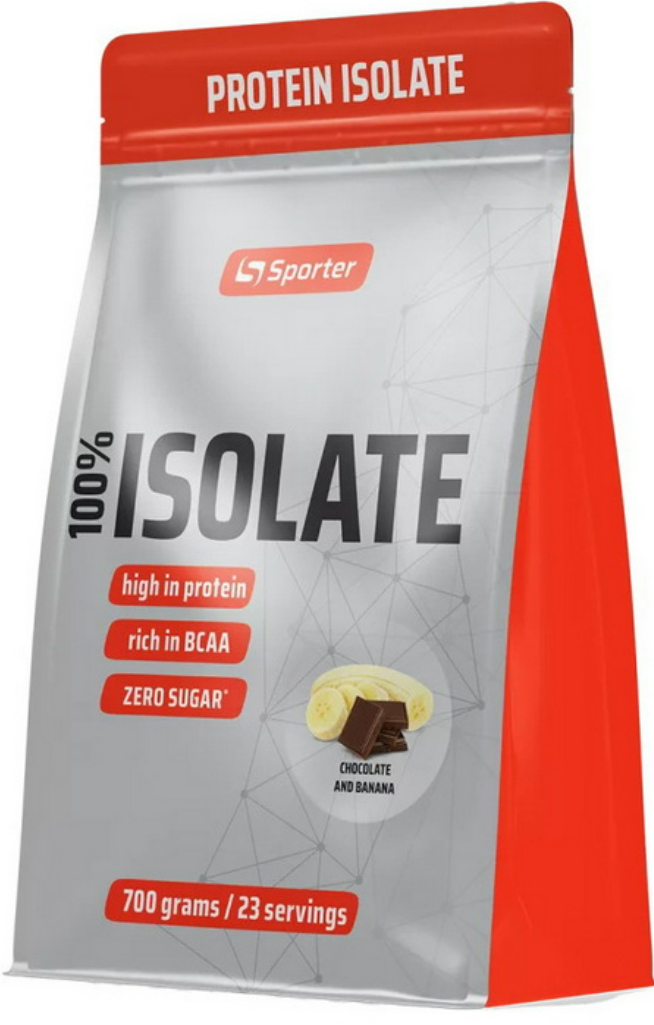 Протеїн сироватковий ізолят Sporter 100% Isolate 700 г шоколад та банан