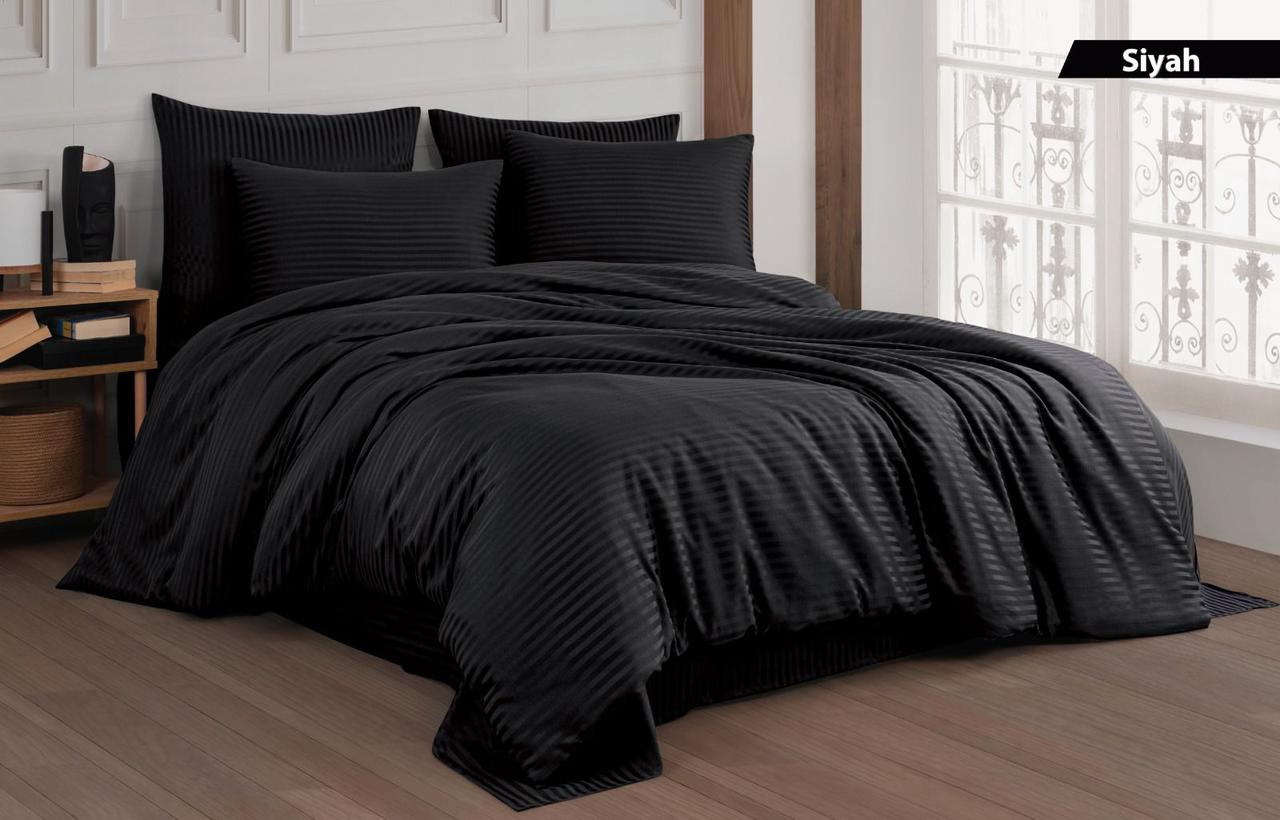 Постільна білизна Cotton Shine Stripe Satin 160х220 Siyah, фото 1