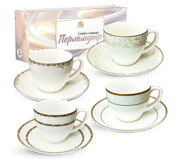 Чайний сервіз Перламутр S&T 15104 (250мл) 12пр., фото 1