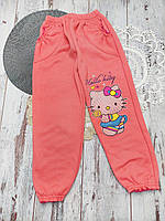 116 5-6 років утеплені на товстому флісі спортивні штани штани для дівчинки за начосом зимові Хелоу Кітті 4898