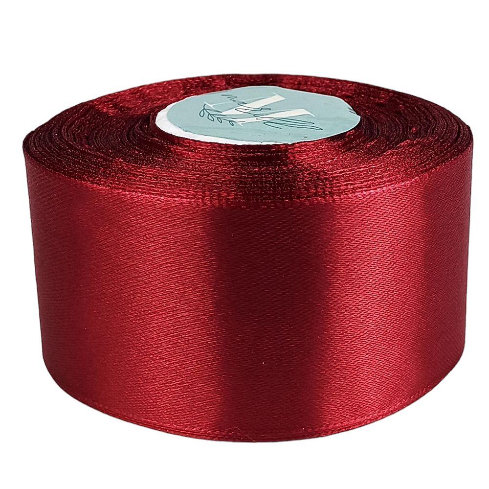 Стрічка атласна Marill 4 см × 33 м, Червона – банти, упаковка, декор, фото 1