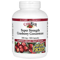 Натуральная добавка Natural Factors CranRich Cranberry Concentrate Super Strength, 180 капсул