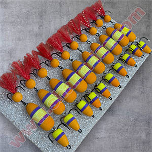 Мандула на судака 90 мм / col. Помаранчево-Фіолетово-Жовта