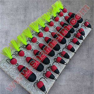 Мандула на судака 90 мм / col. Червоно-Чорна