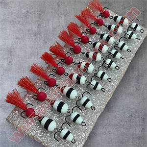 Мандула на судака 65 мм / col. Біло-Чорно-Червона