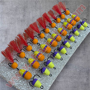 Мандула на судака 65 мм / col. Жовто-Фіолетово-Помаранчева