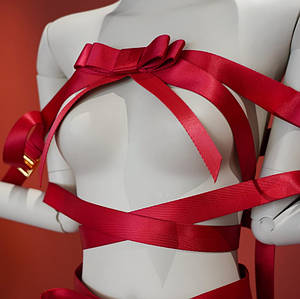 Фіксатор бондаж із бантом для верхньої частини тіла UPKO Bowknot, червоний