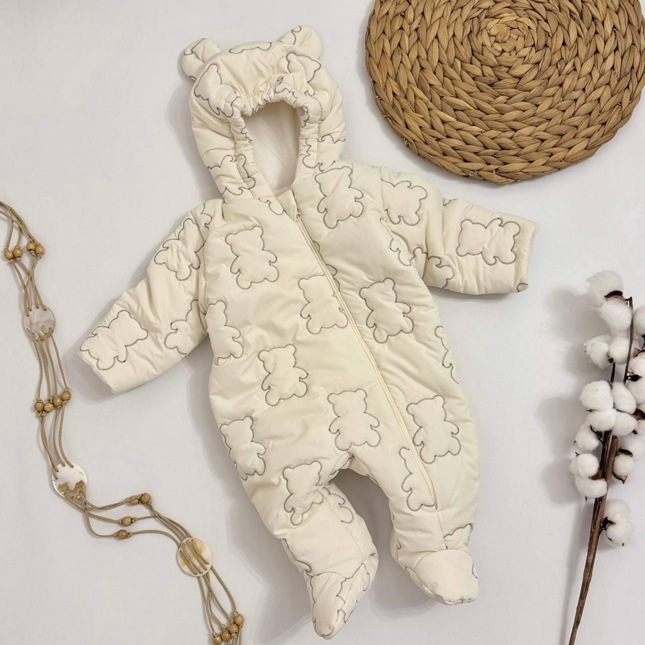 Комбінезон демісезонний кдля новонародженого малюка з флісом, фото 1