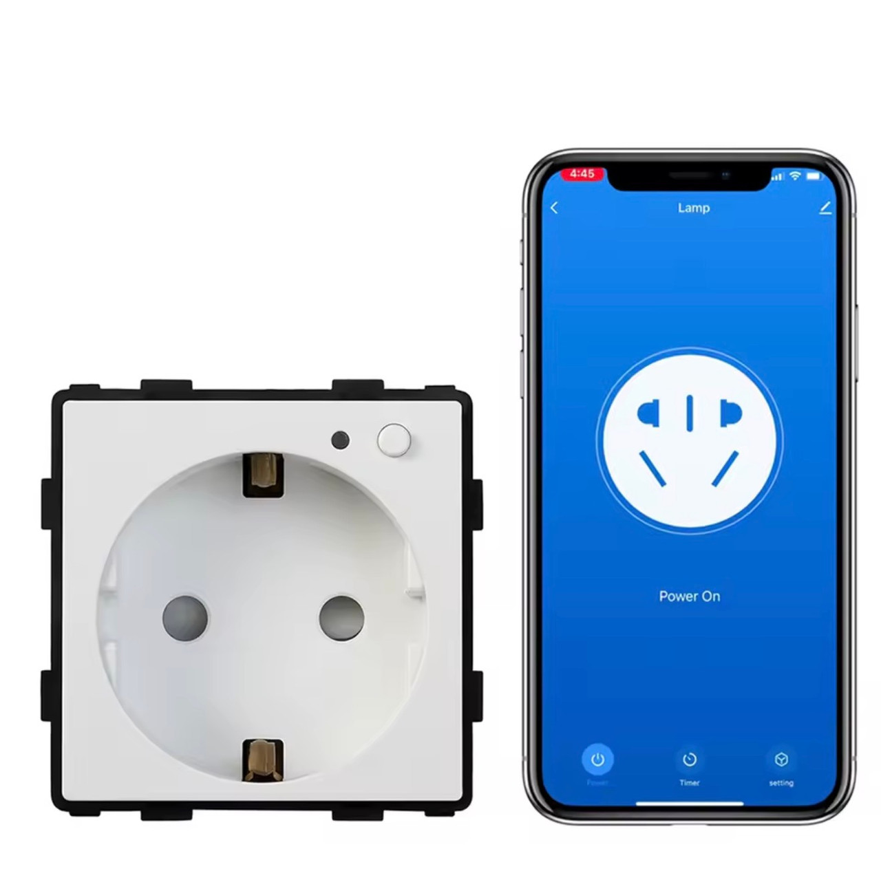 Розумна розетка ЄС без рамки BSEED Wi-Fi 16А. Tuya/Smart life, фото 1