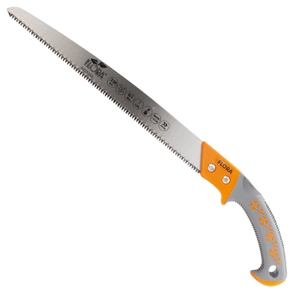 Пила садова пряма 330 мм 7TPI з чохлом TM FLORA, фото 1