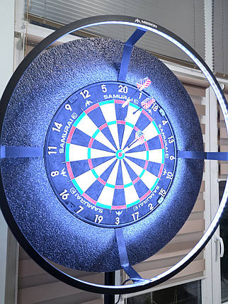 Набор для игры в дартс Mission мишень, защита, подсветка, дротики, фото 1