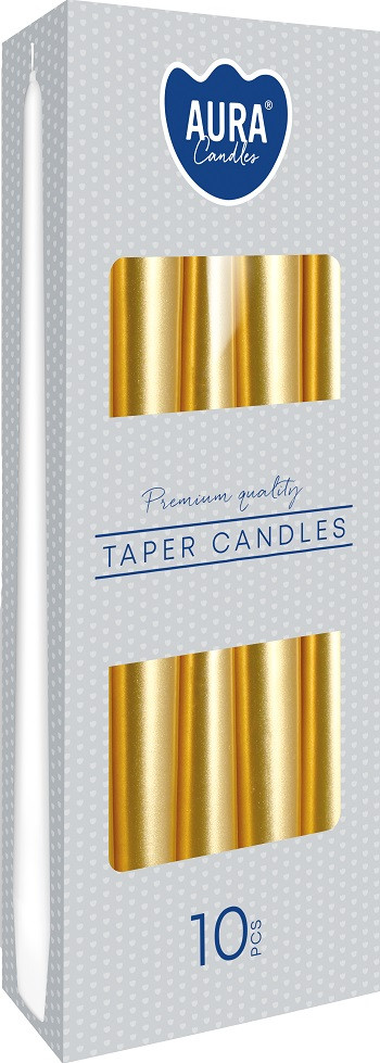 Свічка золотиста 10 шт.
